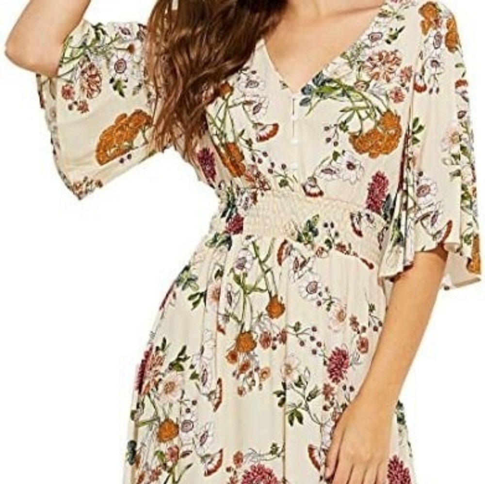 Stretchy flowy floral dress